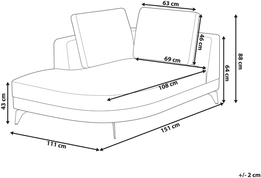Sofa Beliani Šezlongas MARUM sintetinis linas pilkas