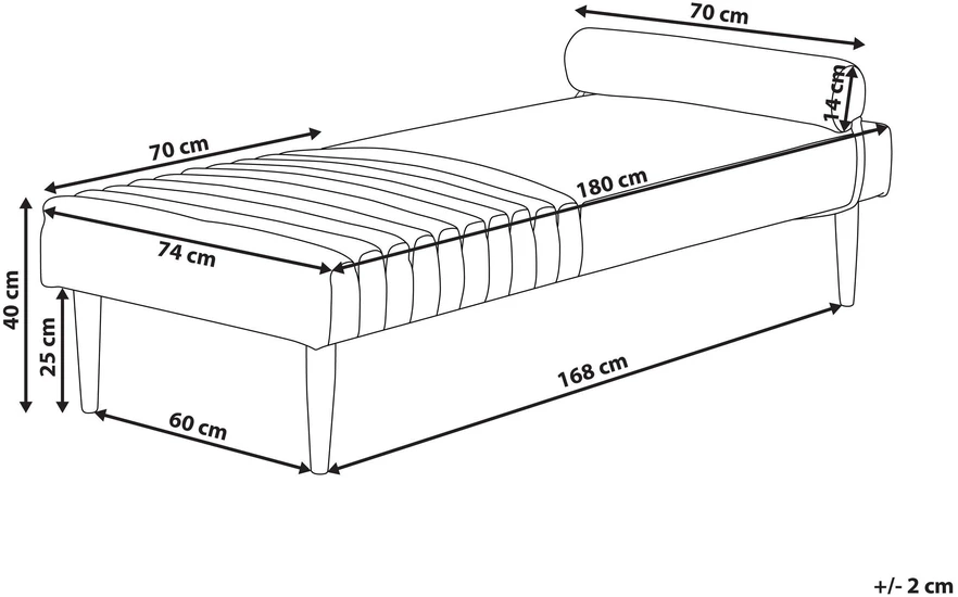 Sofa Beliani Šezlongas MAURIAC smėlio spalvos