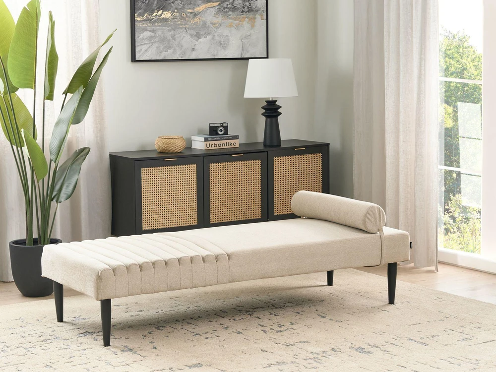 Sofa Beliani Šezlongas MAURIAC smėlio spalvos