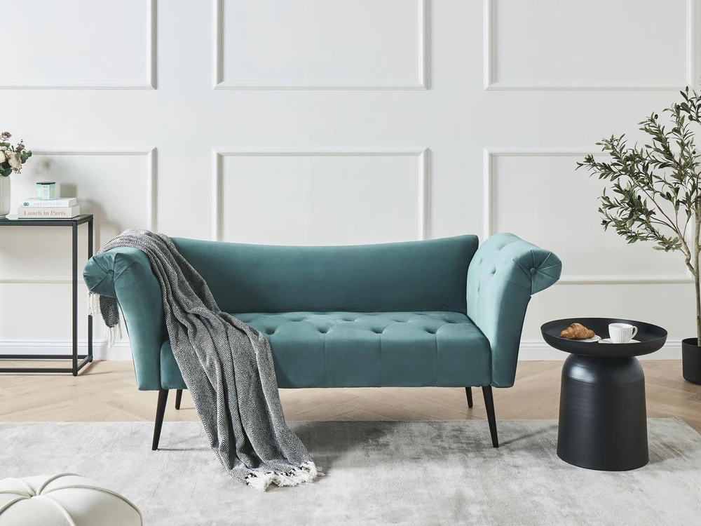 Sofa Beliani Šezlongas NANTILLY veliūras lazūrinė