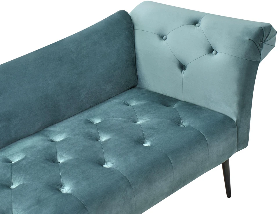 Sofa Beliani Šezlongas NANTILLY veliūras lazūrinė