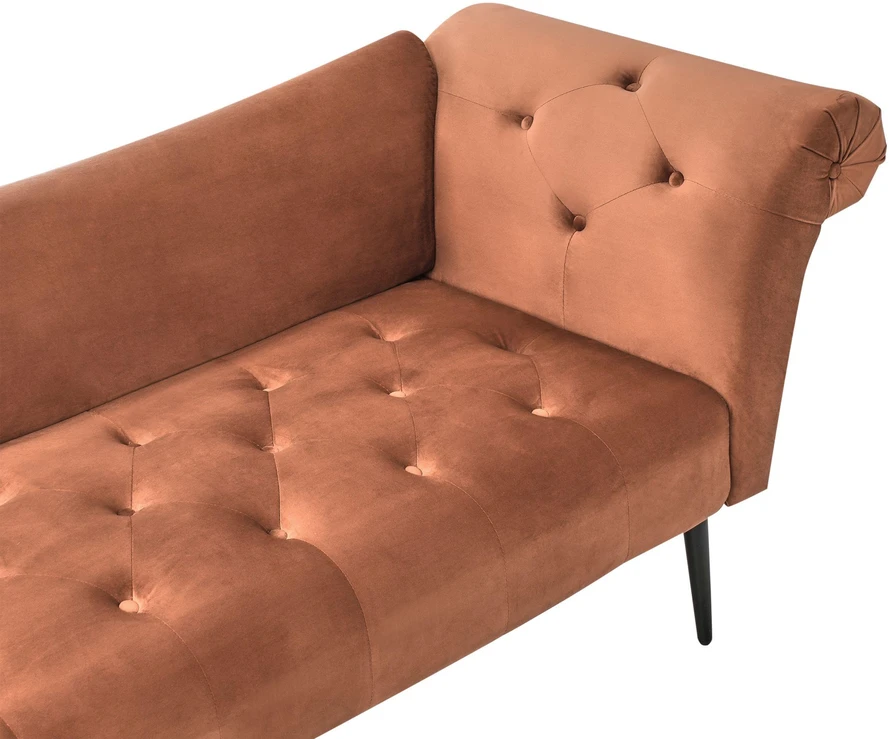 Sofa Beliani Šezlongas NANTILLY Velūras Auksinė ruda
