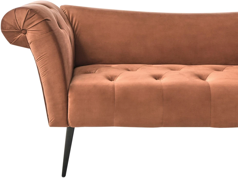 Sofa Beliani Šezlongas NANTILLY Velūras Auksinė ruda