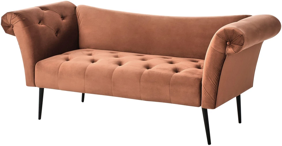 Sofa Beliani Šezlongas NANTILLY Velūras Auksinė ruda
