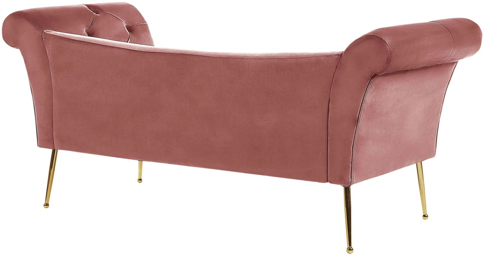 Sofa Beliani Šezlongas NANTILLY velvetinis rausvas