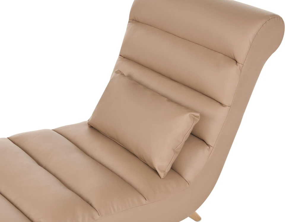 Sofa Beliani Šezlongas RIVES dirbtinė oda šviesiai rudas