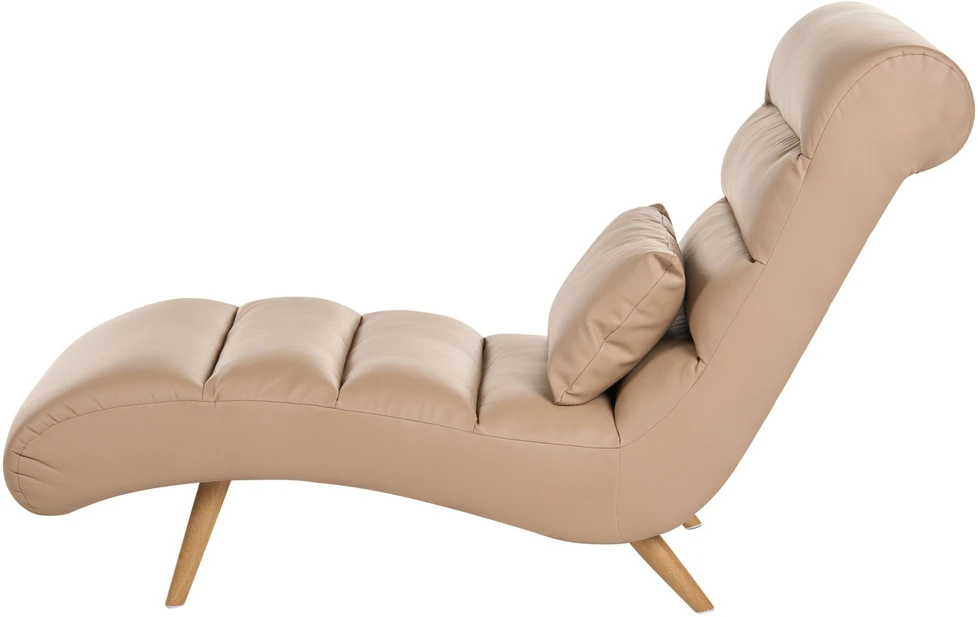 Sofa Beliani Šezlongas RIVES dirbtinė oda šviesiai rudas