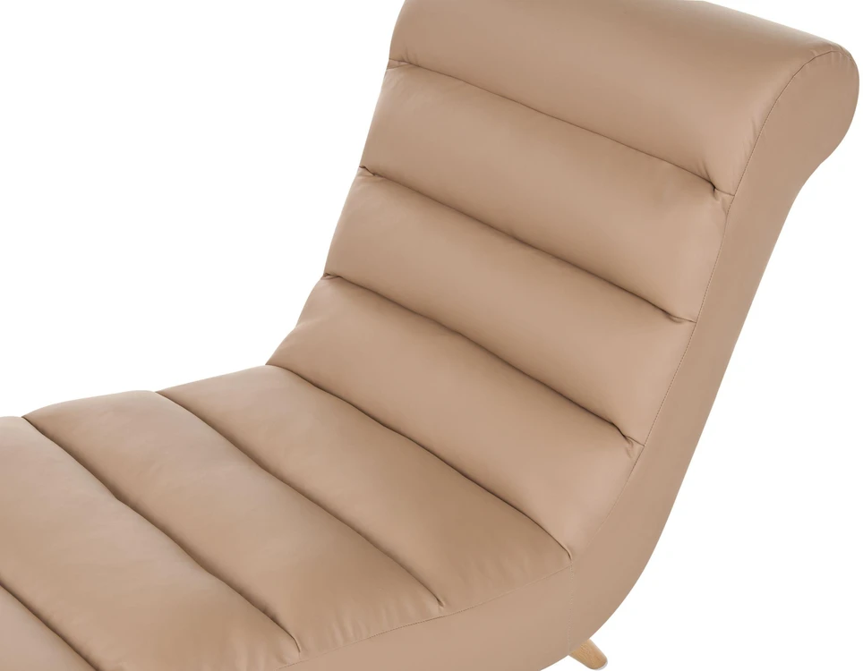 Sofa Beliani Šezlongas RIVES dirbtinė oda šviesiai rudas