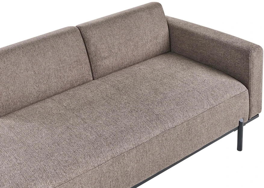 Sofa Beliani Šezlongas SAVASSE sintetinio lino rudas
