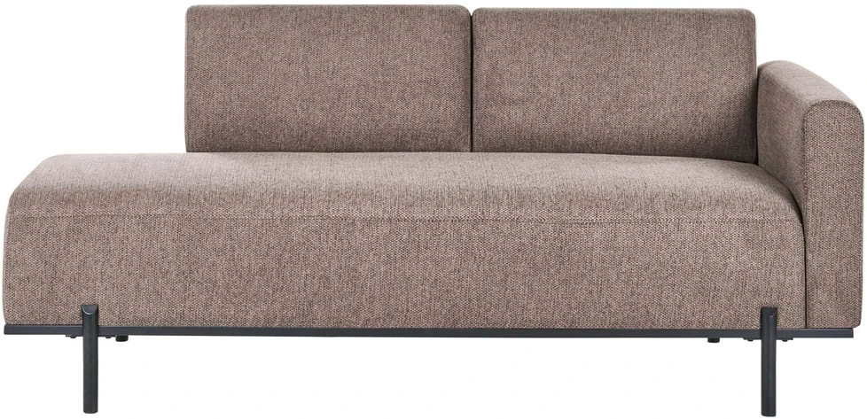 Sofa Beliani Šezlongas SAVASSE sintetinio lino rudas