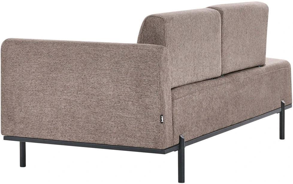 Sofa Beliani Šezlongas SAVASSE sintetinio lino rudas