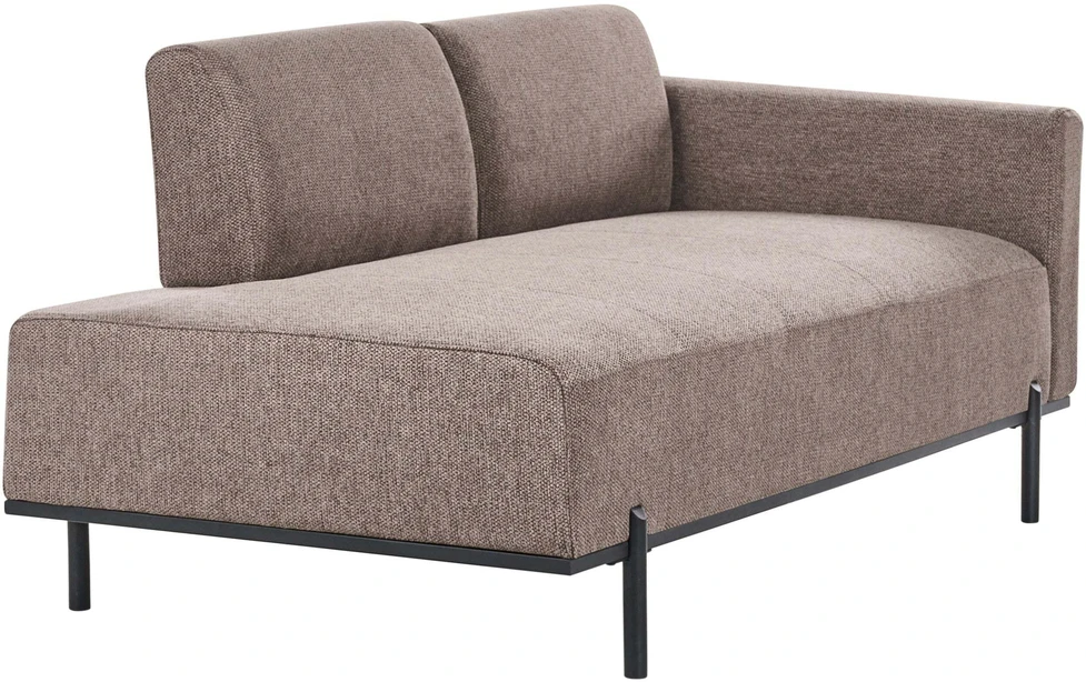 Sofa Beliani Šezlongas SAVASSE sintetinio lino rudas