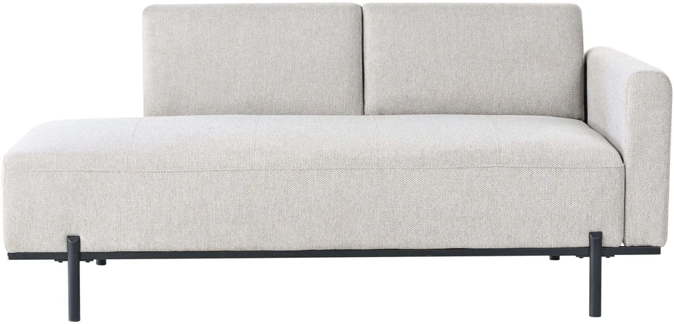 Sofa Beliani Šezlongas SAVASSE Sintetinis linas Šviesiai pilkas