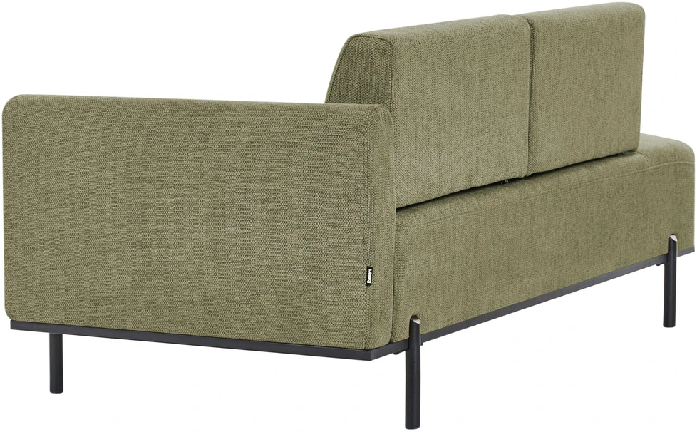 Sofa Beliani Šezlongas SAVASSE, sintetinis linas, žalia