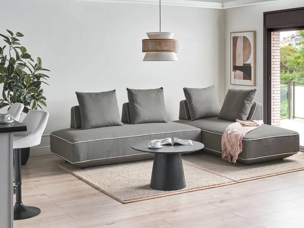 Sofa Beliani Šezlongas SEILLANS Pilkas