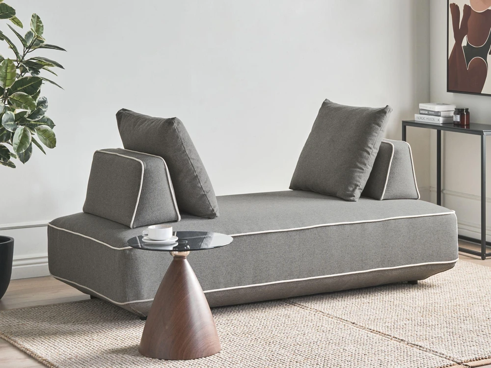 Sofa Beliani Šezlongas SEILLANS Pilkas