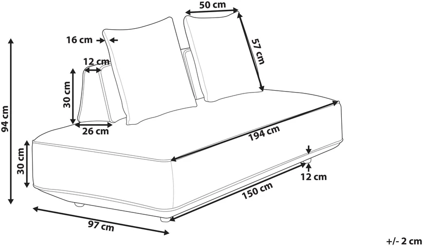 Sofa Beliani Šezlongas SEILLANS šviesiai pilkas