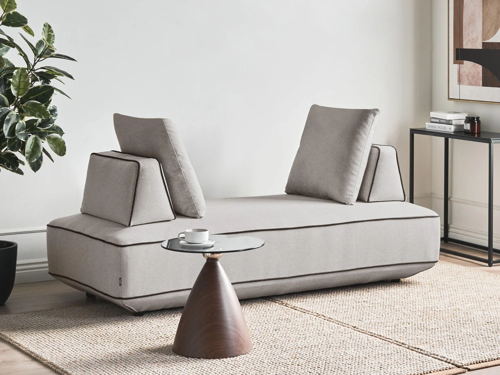 Sofa Beliani Šezlongas SEILLANS šviesiai pilkas