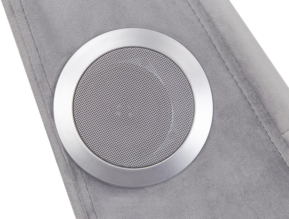 Sofa Beliani Šezlongas SIMORRE veliūrinis pilkas su integruotu Bluetooth garsiakalbiu