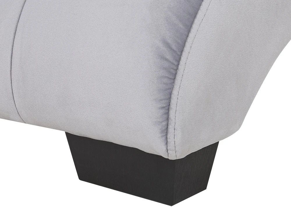 Sofa Beliani Šezlongas SIMORRE veliūrinis pilkas su integruotu Bluetooth garsiakalbiu