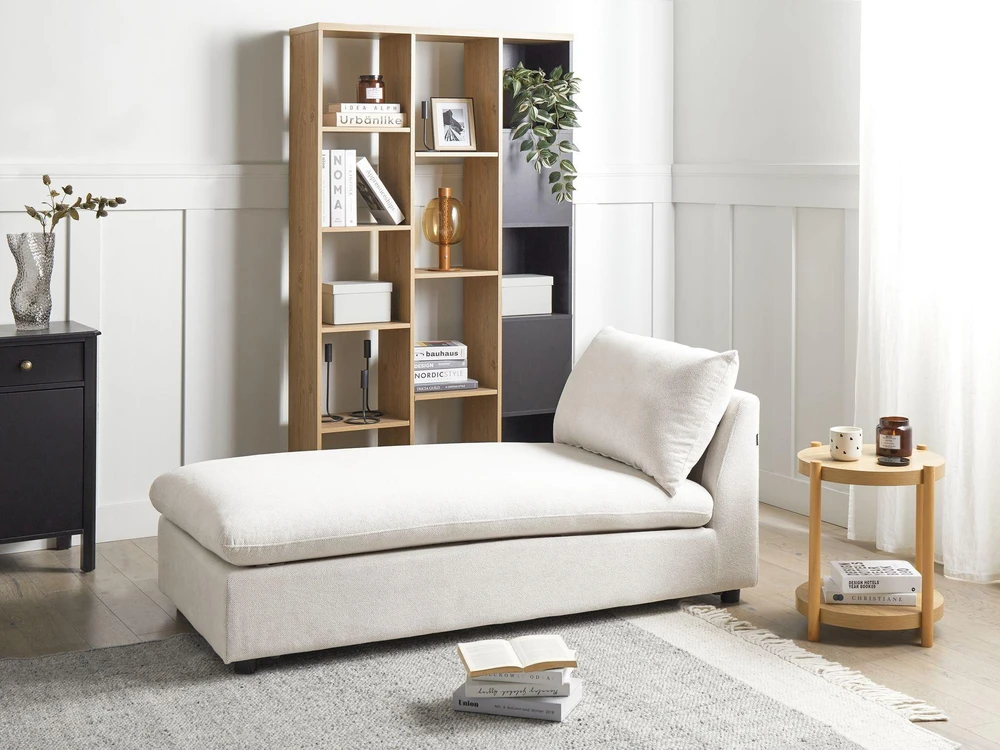 Sofa Beliani Šezlongas VIZILLE, kreminės baltos spalvos
