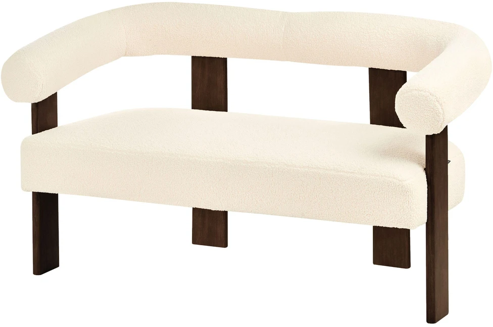 Sofa Beliani Svetainės baldų komplektas ILBRO, Boucle audinys, balta/tamsiai ruda