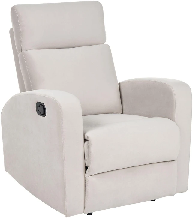 Sofa Beliani Svetainės baldų komplektas su mechanine atsipalaidavimo funkcija 3 asmenims VERDAL, smėlio spalvos veliūras