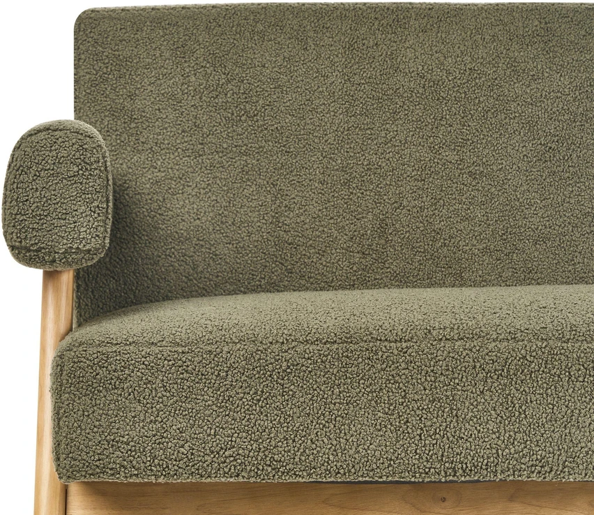 Sofa Beliani Svetainės baldų komplektas TAMRE Boucle žalias / šviesiai rudas