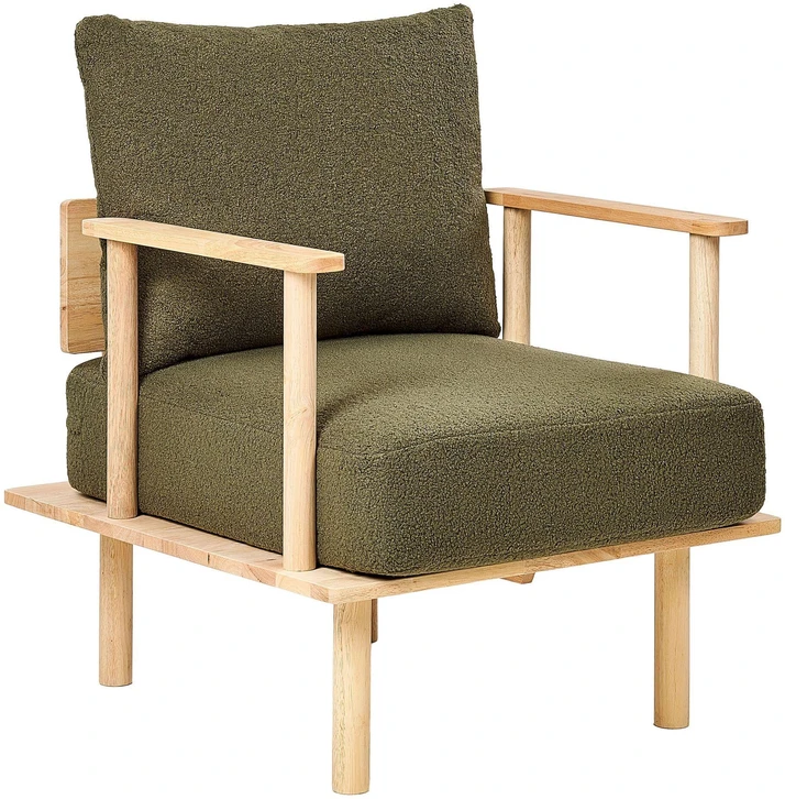 Sofa Beliani Svetainės baldų komplektas ASKER Boucle, tamsiai žalias