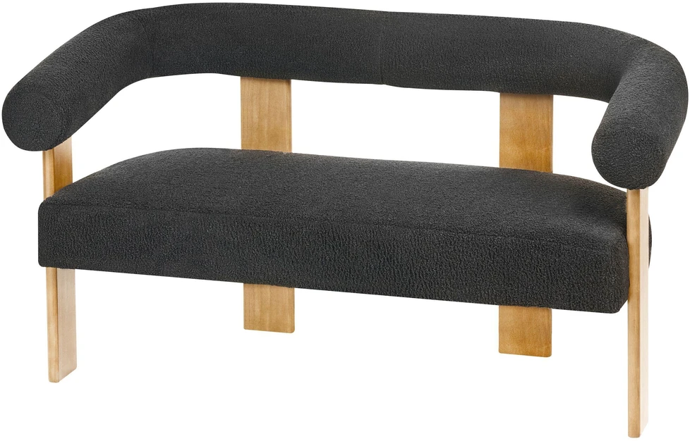 Sofa Beliani Svetainės baldų komplektas ILBRO Boucle juodas / šviesiai rudas