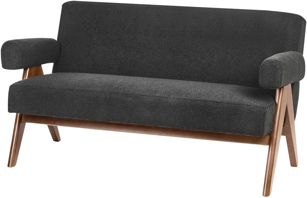 Sofa Beliani Svetainės baldų komplektas TAMRE Boucle juodas/tamsiai rudas