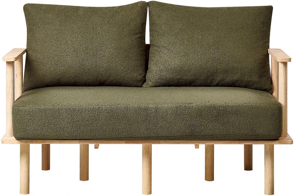 Sofa Beliani Svetainės baldų komplektas ASKER Boucle, tamsiai žalias