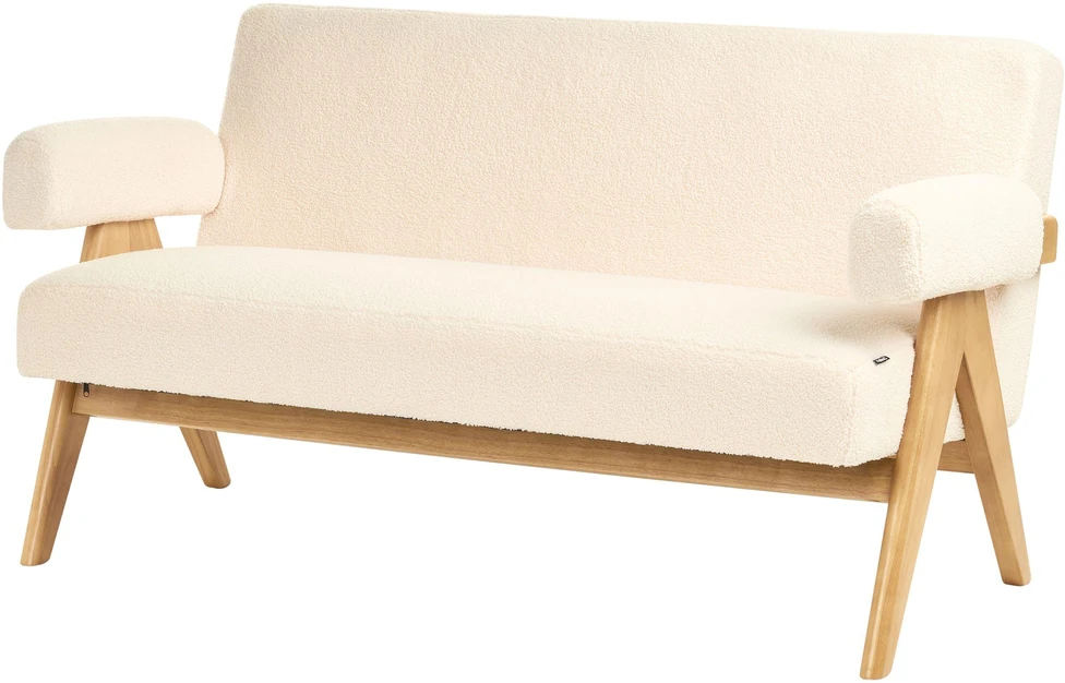 Sofa Beliani Svetainės baldų komplektas TAMRE Boucle kreminės/šviesiai rudos spalvos