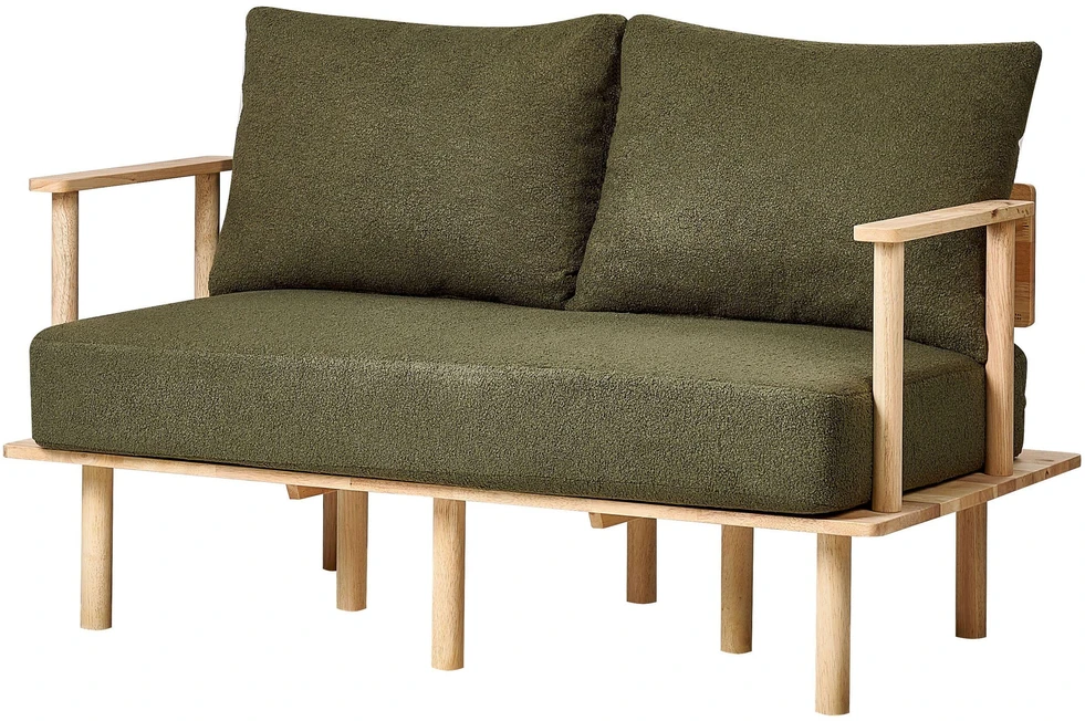 Sofa Beliani Svetainės baldų komplektas ASKER Boucle, tamsiai žalias