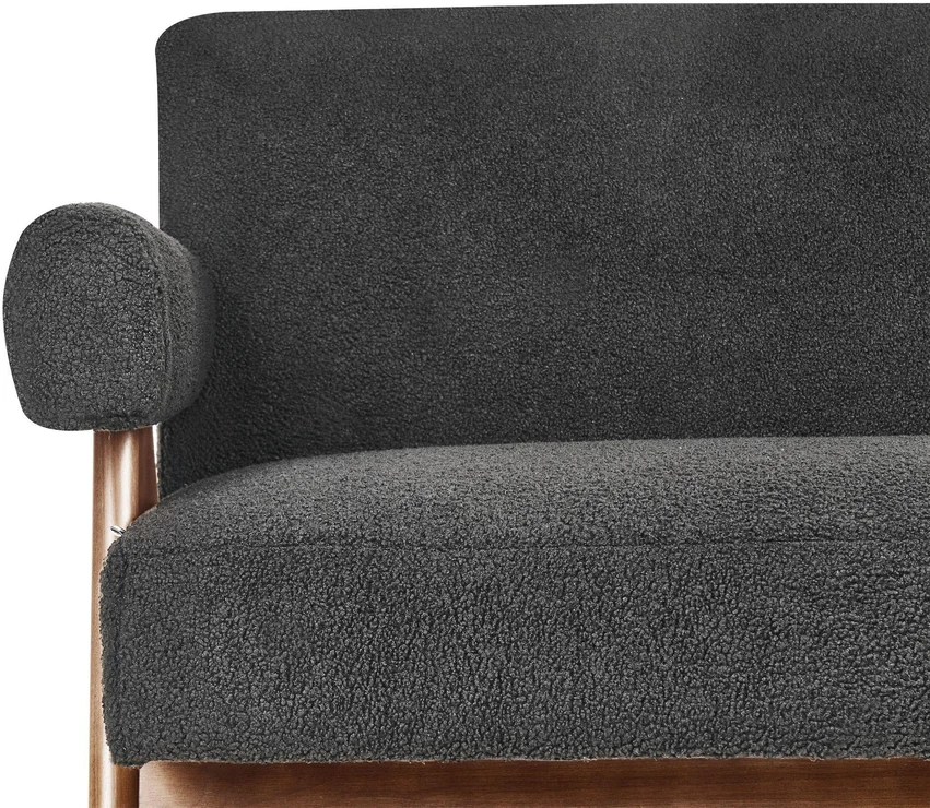 Sofa Beliani Svetainės baldų komplektas TAMRE Boucle juodas/tamsiai rudas