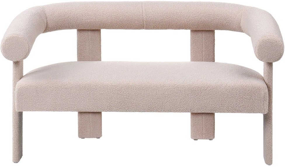 Sofa Beliani Svetainės komplektas ILBRO Boucle šviesiai smėlio spalvos