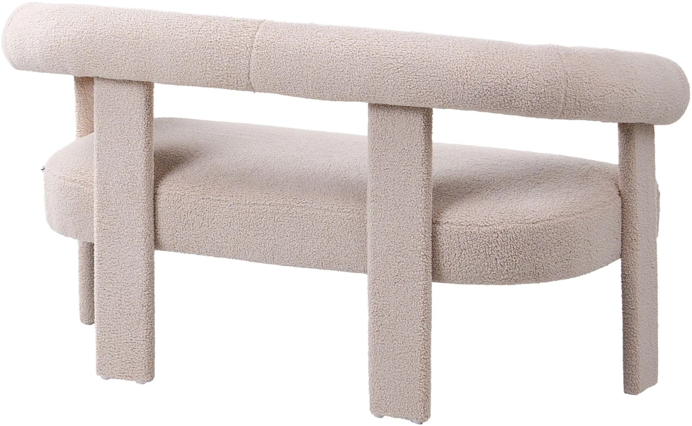 Sofa Beliani Svetainės komplektas ILBRO Boucle šviesiai smėlio spalvos