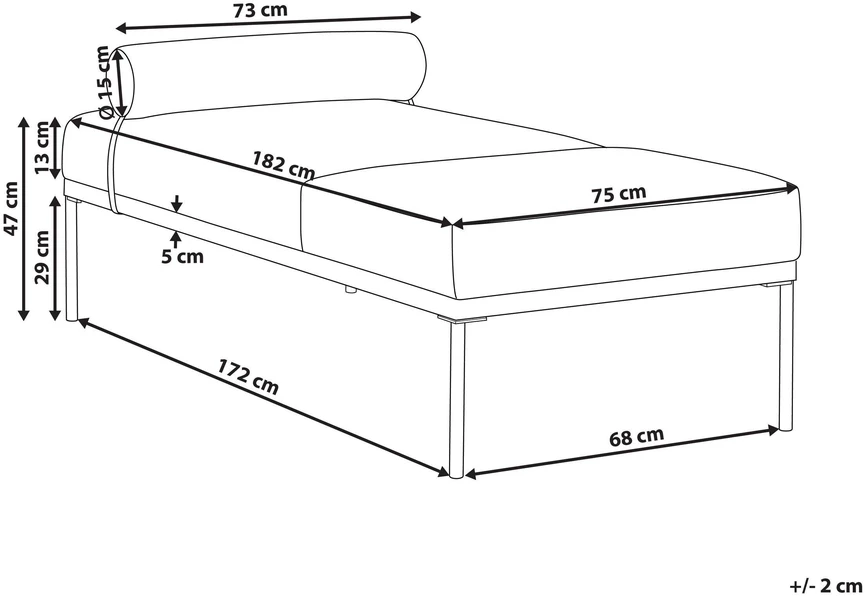 Sofa Beliani Szezlongas MALMOS sintetinis linas, auksinės rudos spalvos