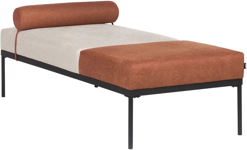 Sofa Beliani Szezlongas MALMOS sintetinis linas, auksinės rudos spalvos