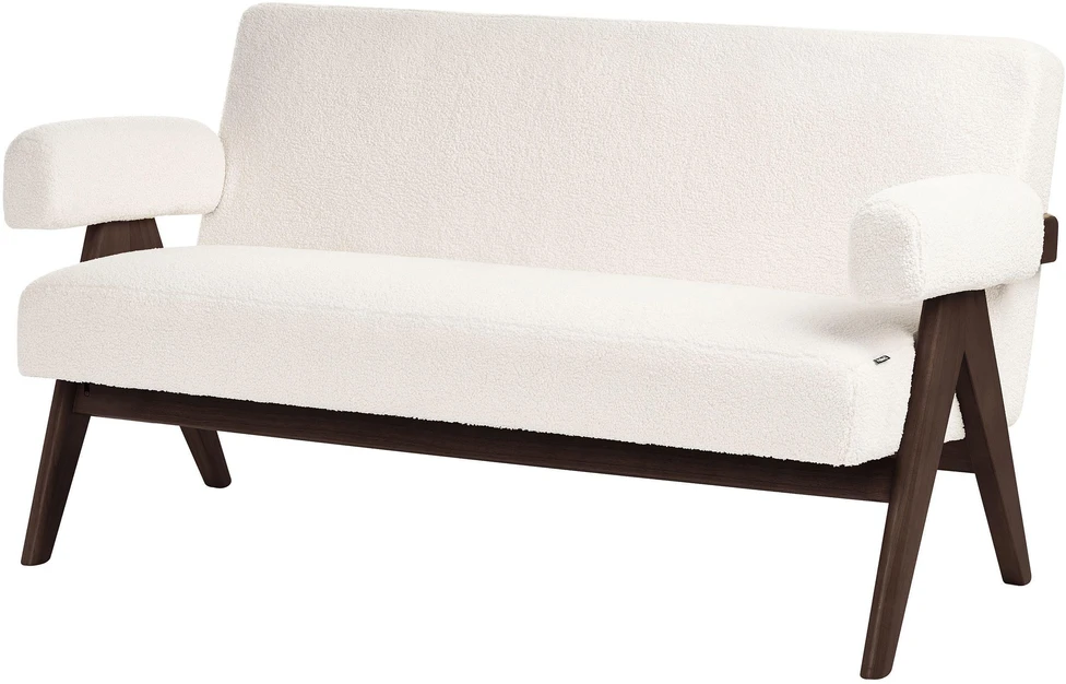 Sofa Beliani TAMRE buklė poilsio baldų komplektas, kreminė balta / tamsiai ruda