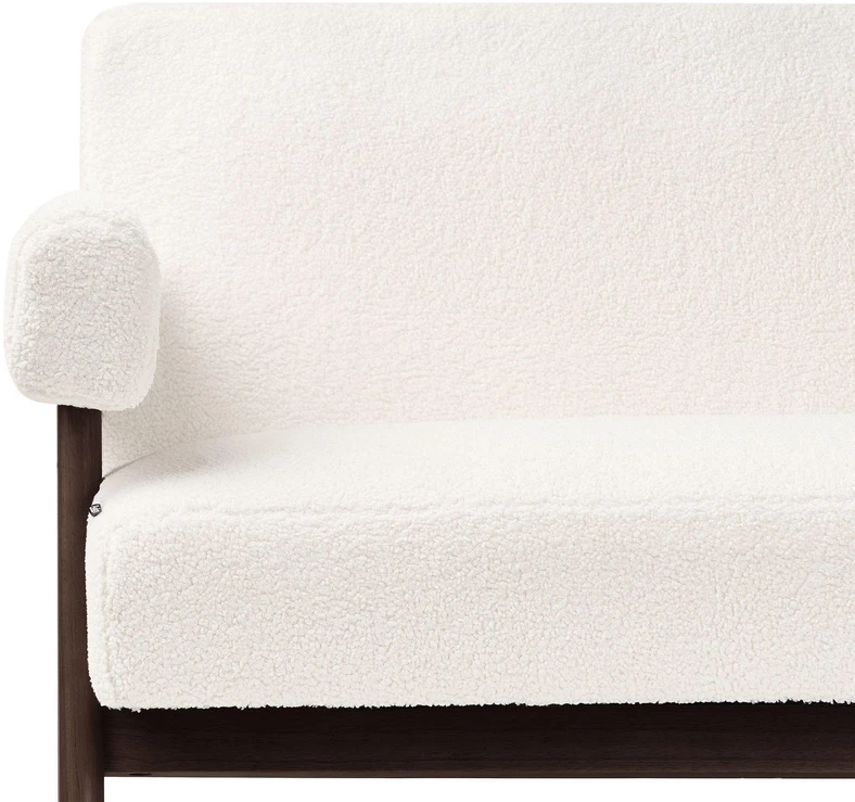 Sofa Beliani TAMRE buklė poilsio baldų komplektas, kreminė balta / tamsiai ruda
