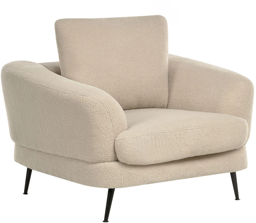 Sofa Beliani Trijų vietų poilsio baldų komplektas KJAER Boucle šviesiai smėlio spalvos