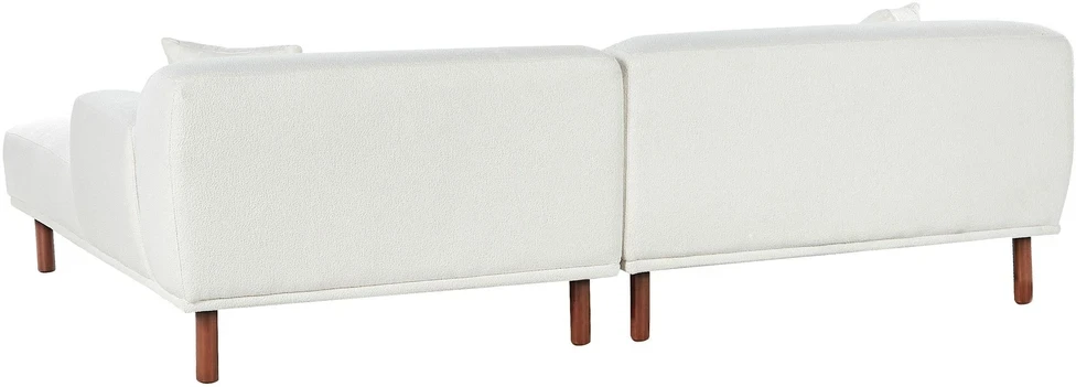 Sofa Beliani Trivietis kampas HOLT, bouclé audinys, baltas, su otimane, kairinis