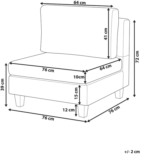 Sofa Beliani Vieno asmens modulis FEVIK juodas