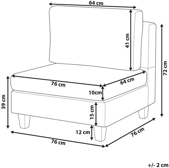 Sofa Beliani Vieno asmens modulis UNSTAD rudas