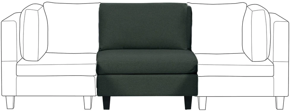 Sofa Beliani Vieno asmens modulis UNSTAD tamsiai žalias