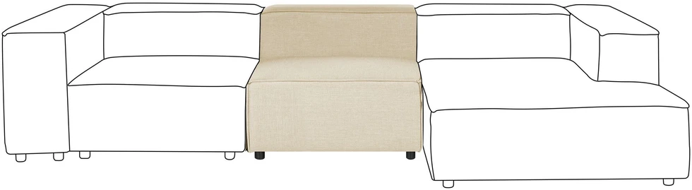 Sofa Beliani Vienvietis modulis APRICA smėlio spalvos iš dirbtinio lino