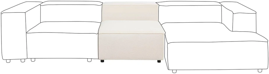 Sofa Beliani Vienvietis modulis ARDAL, bouclé, sulaužyta balta