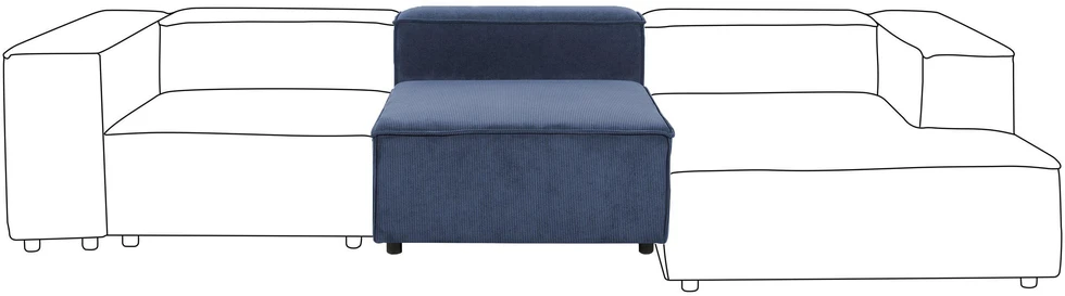Sofa Beliani Vienvietis modulis ARDAL, velvetas, tamsiai mėlynas