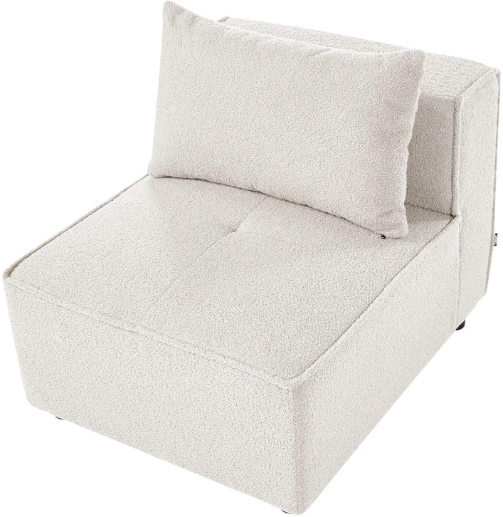 Sofa Beliani Vienvietis modulis AXEBO, kreminės baltos spalvos Boucle